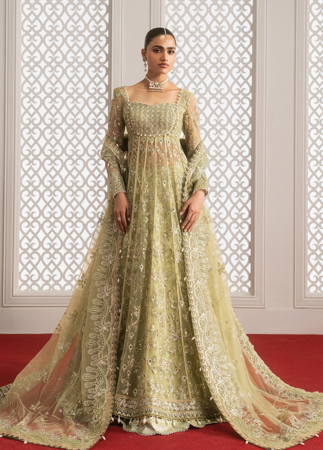 Aure by Afrozeh Unstitched Embroidered Net 3 Piece Suit AF26UAW Theodora FW01234 - Wedding Collection