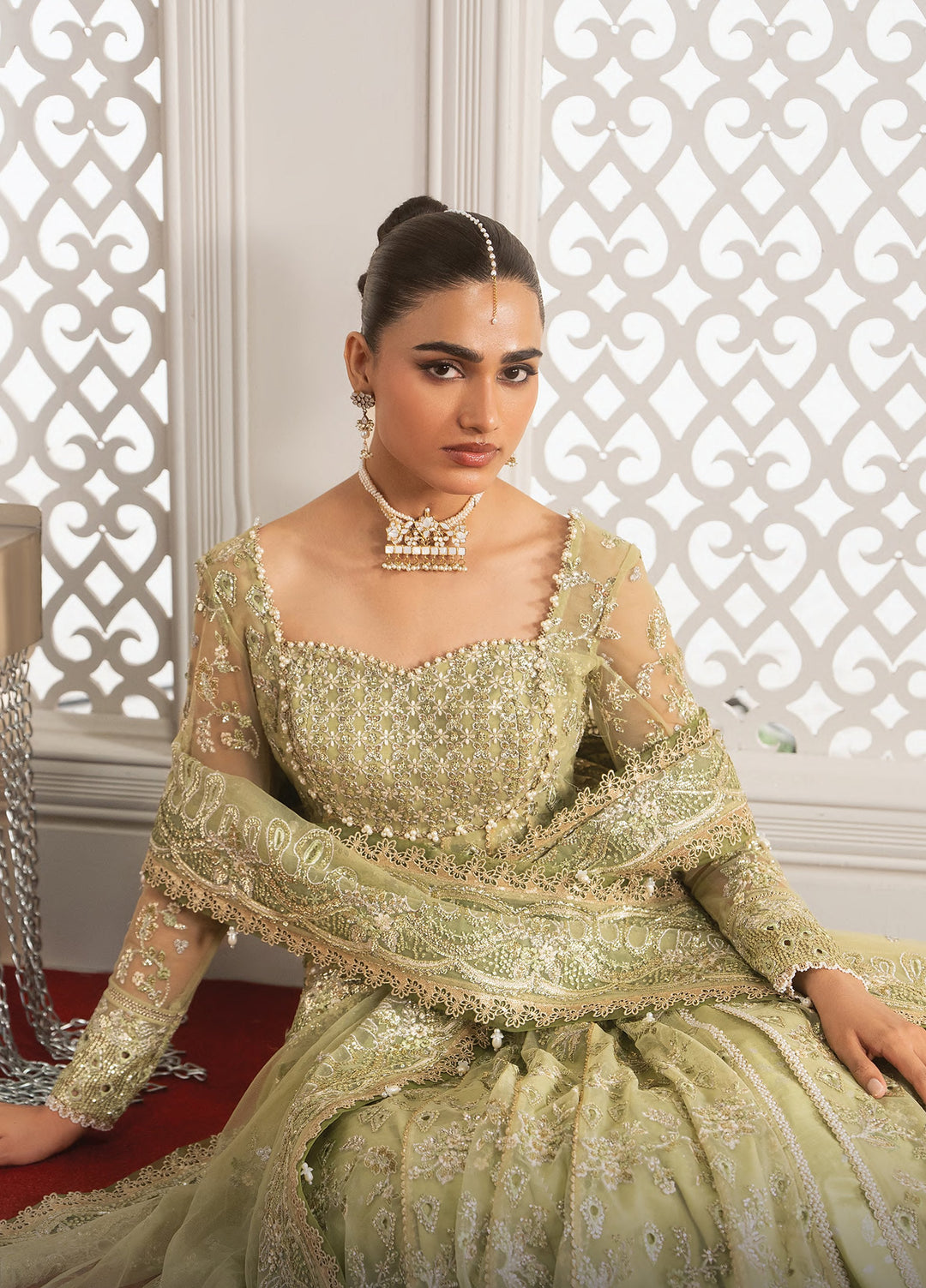 Aure by Afrozeh Unstitched Embroidered Net 3 Piece Suit AF26UAW Theodora FW01234 - Wedding Collection