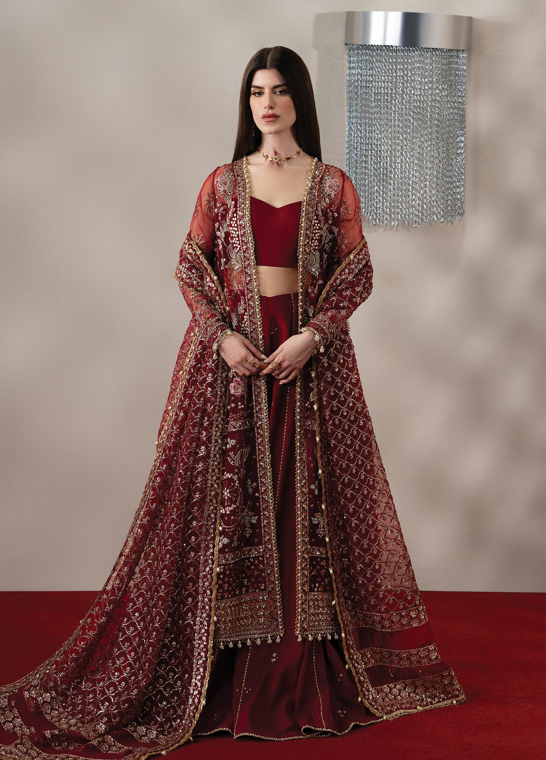 Aure by Afrozeh Unstitched Embroidered Organza 3 Piece Suit AF26UAW Florentine FW01237 - Wedding Collection