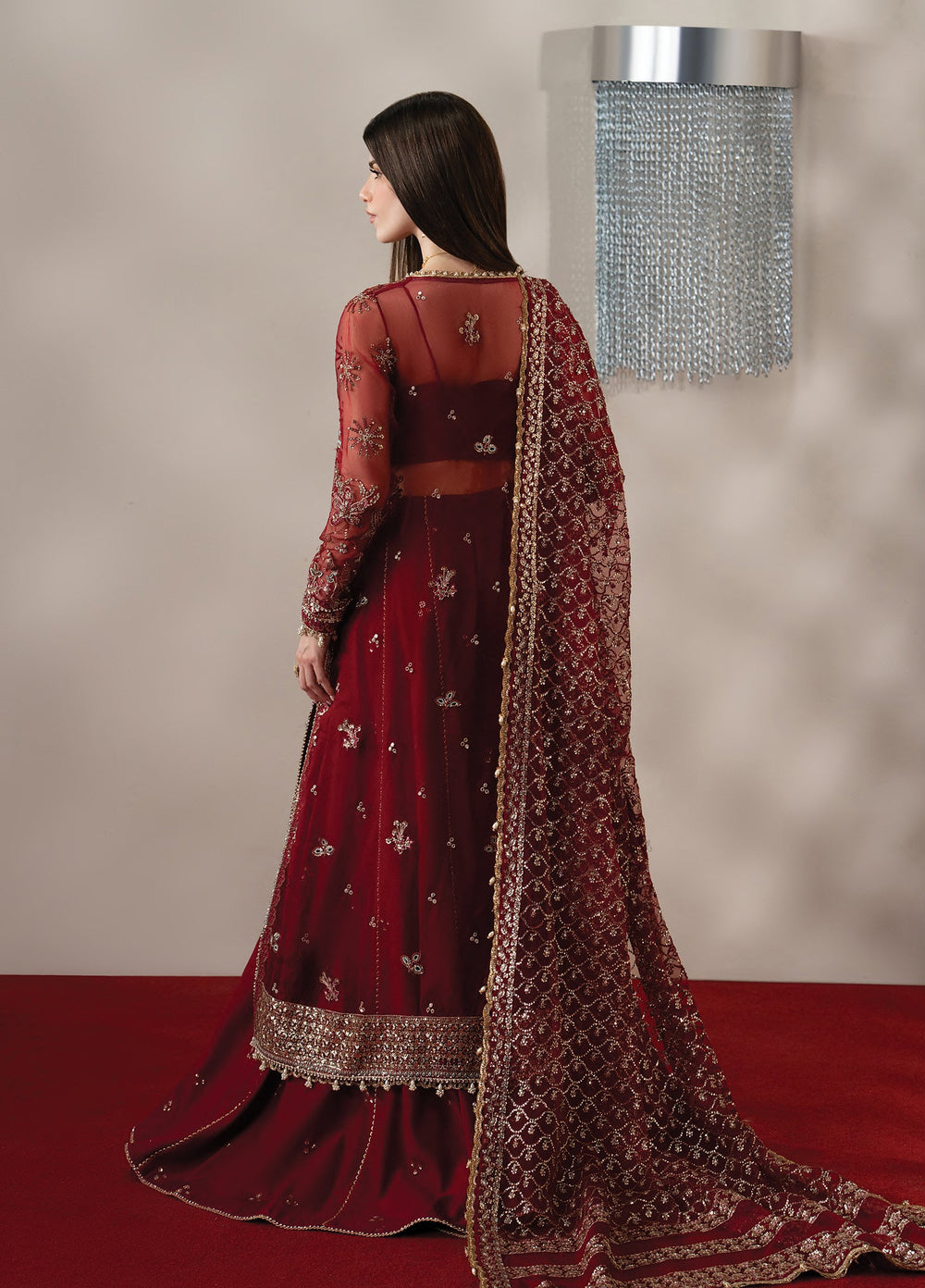 Aure by Afrozeh Unstitched Embroidered Organza 3 Piece Suit AF26UAW Florentine FW01237 - Wedding Collection