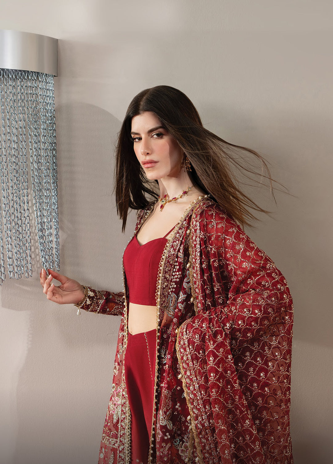 Aure by Afrozeh Unstitched Embroidered Organza 3 Piece Suit AF26UAW Florentine FW01237 - Wedding Collection