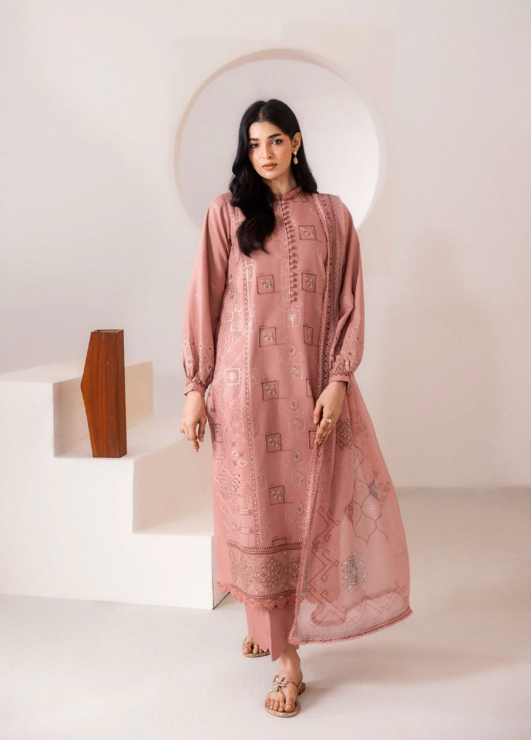 Intermiz Zync by Florent Unstitched Embroidered Viscose 3 Piece Suit FL26UIZ FZ-1B - Casual Collection