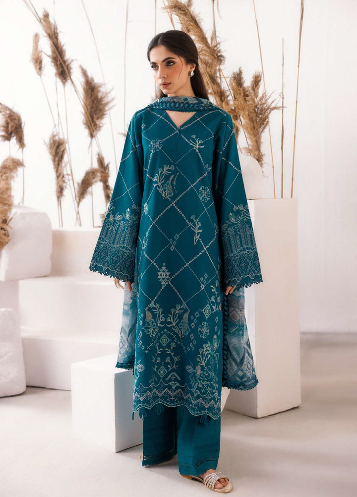Intermiz Zync by Florent Unstitched Embroidered Viscose 3 Piece Suit FL26UIZ FZ-2A - Casual Collection