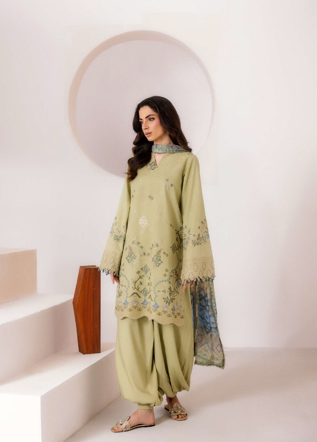 Intermiz Zync by Florent Unstitched Embroidered Viscose 3 Piece Suit FL26UIZ FZ-2B - Casual Collection