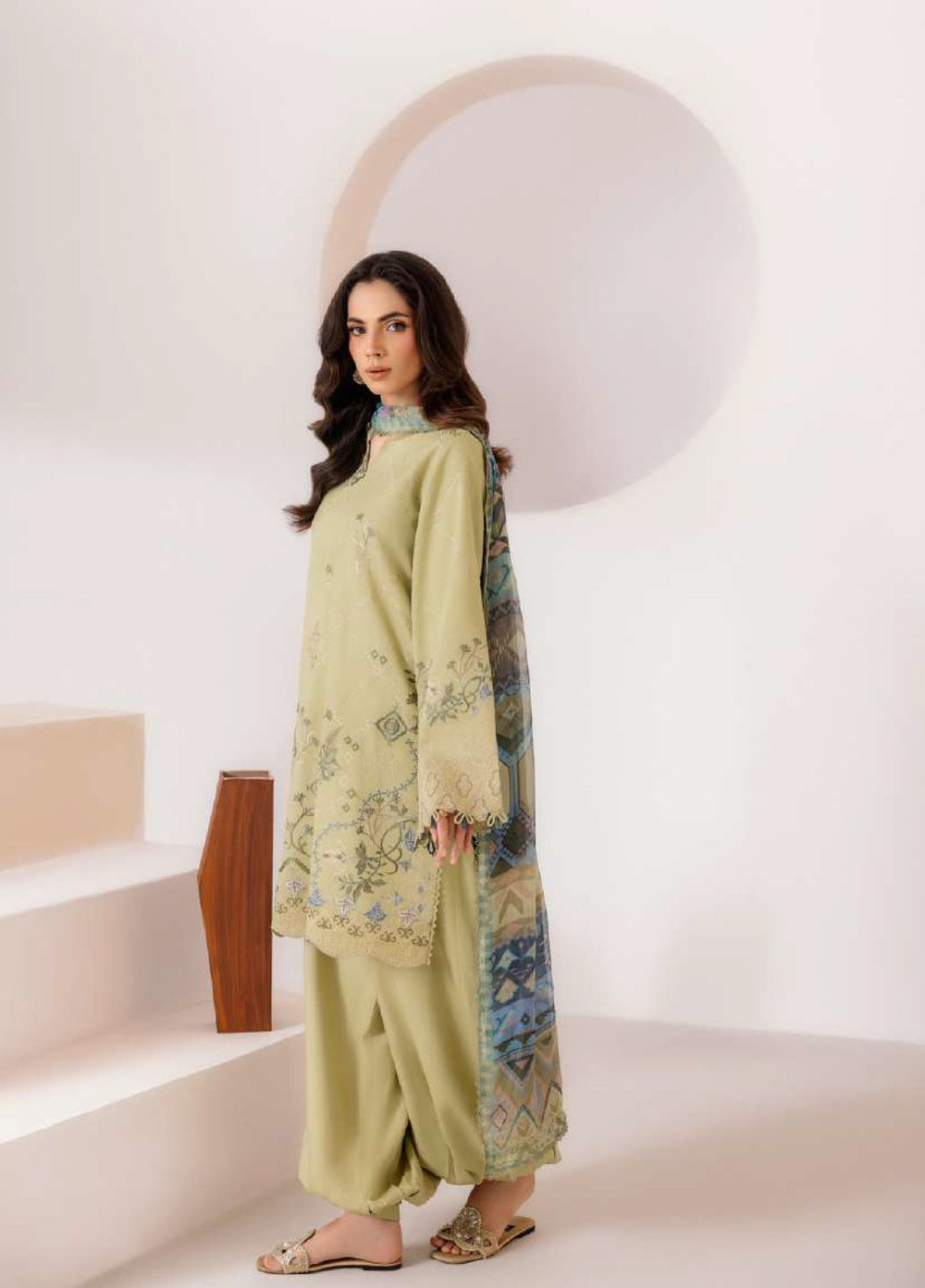 Intermiz Zync by Florent Unstitched Embroidered Viscose 3 Piece Suit FL26UIZ FZ-2B - Casual Collection