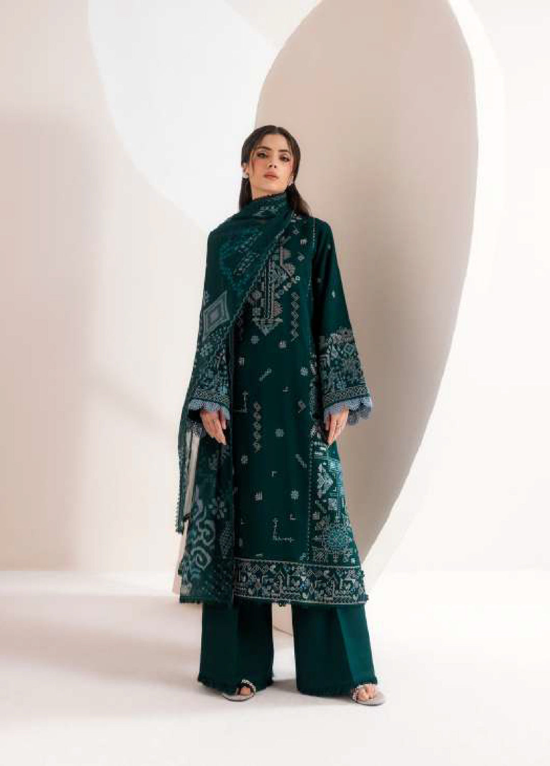Intermix Zync by Florent Unstitched Embroidered Viscose 3 Piece Suit FL26UIZ FZ-5B - Casual Collection