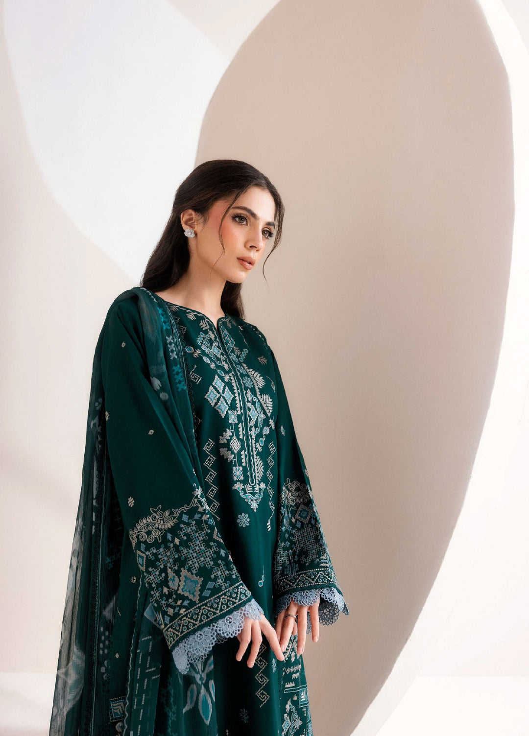 Intermix Zync by Florent Unstitched Embroidered Viscose 3 Piece Suit FL26UIZ FZ-5B - Casual Collection
