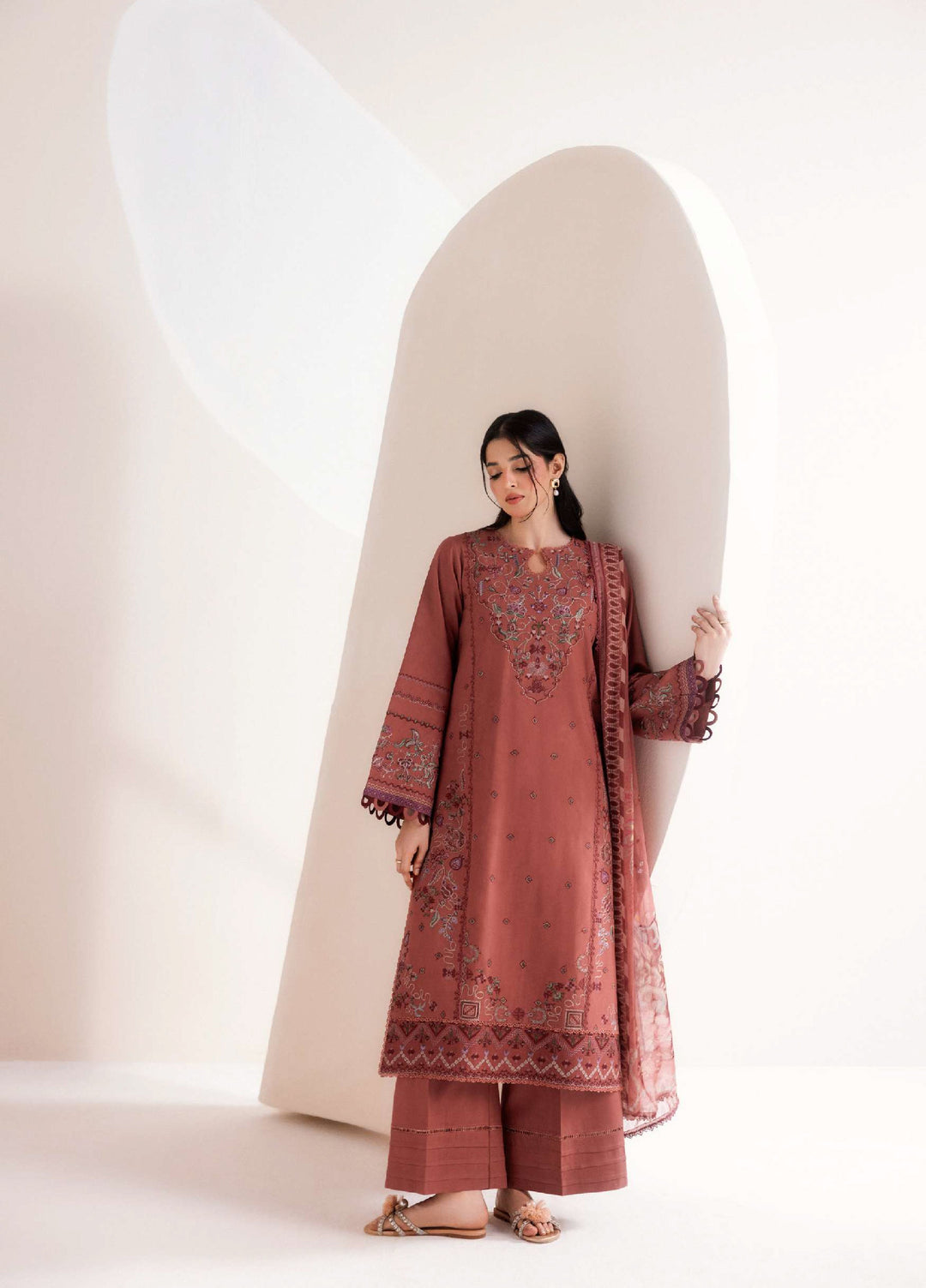 Intermiz Zync by Florent Unstitched Embroidered Viscose 3 Piece Suit FL26UIZ FZ-6B - Casual Collection