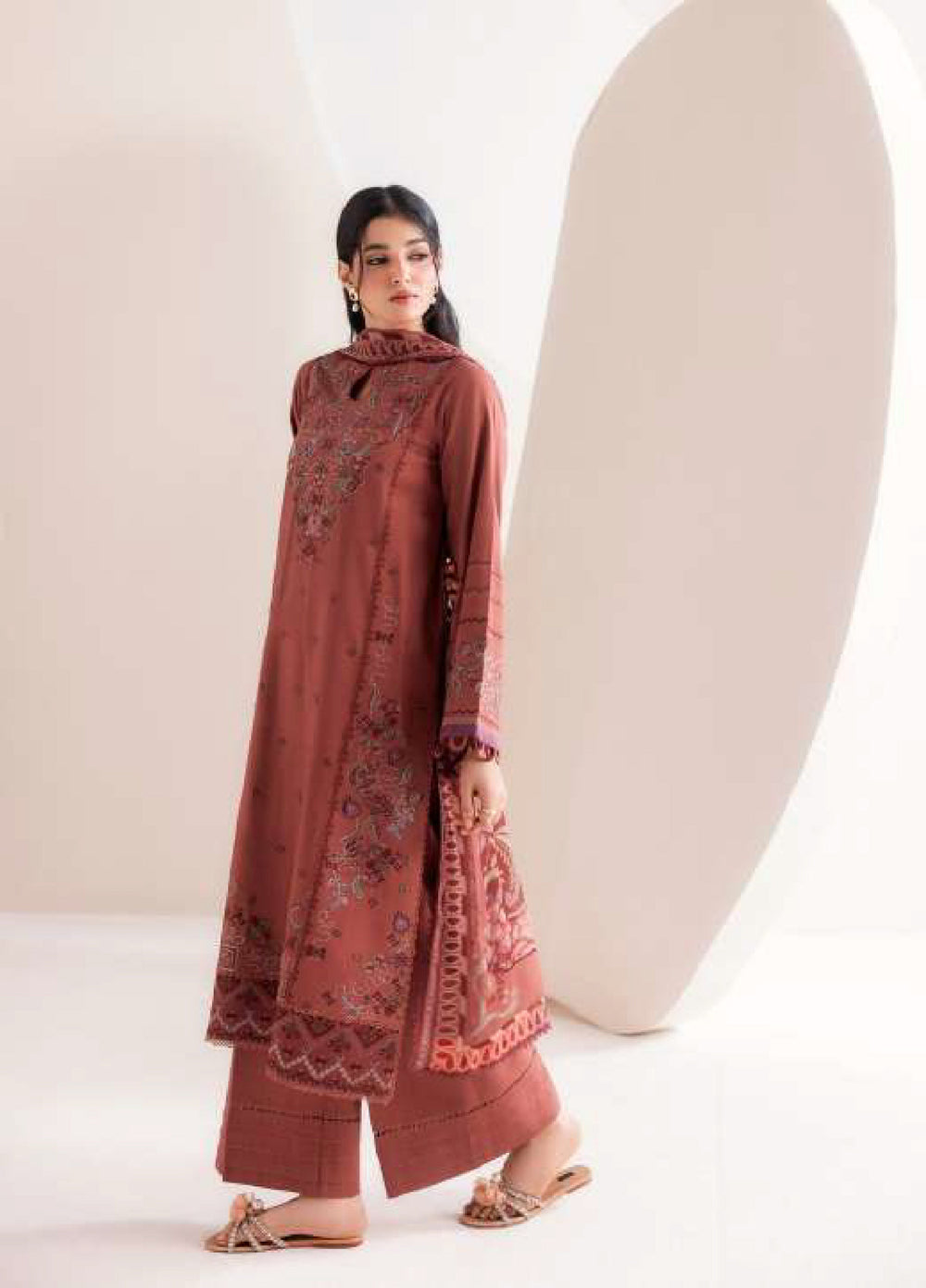 Intermiz Zync by Florent Unstitched Embroidered Viscose 3 Piece Suit FL26UIZ FZ-6B - Casual Collection