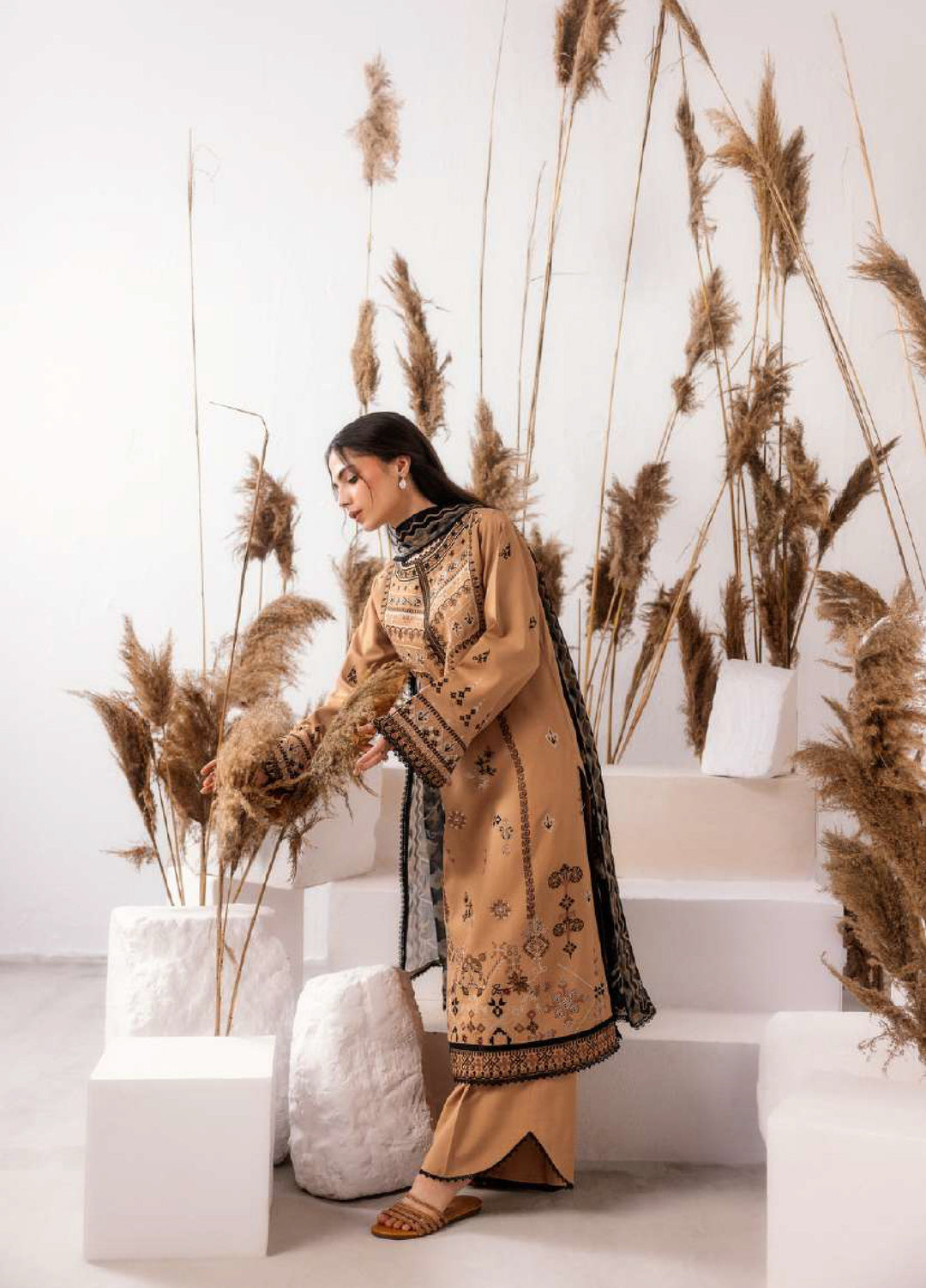 Intermiz Zync by Florent Unstitched Embroidered Viscose 3 Piece Suit FL26UIZ FZ-7B - Casual Collection