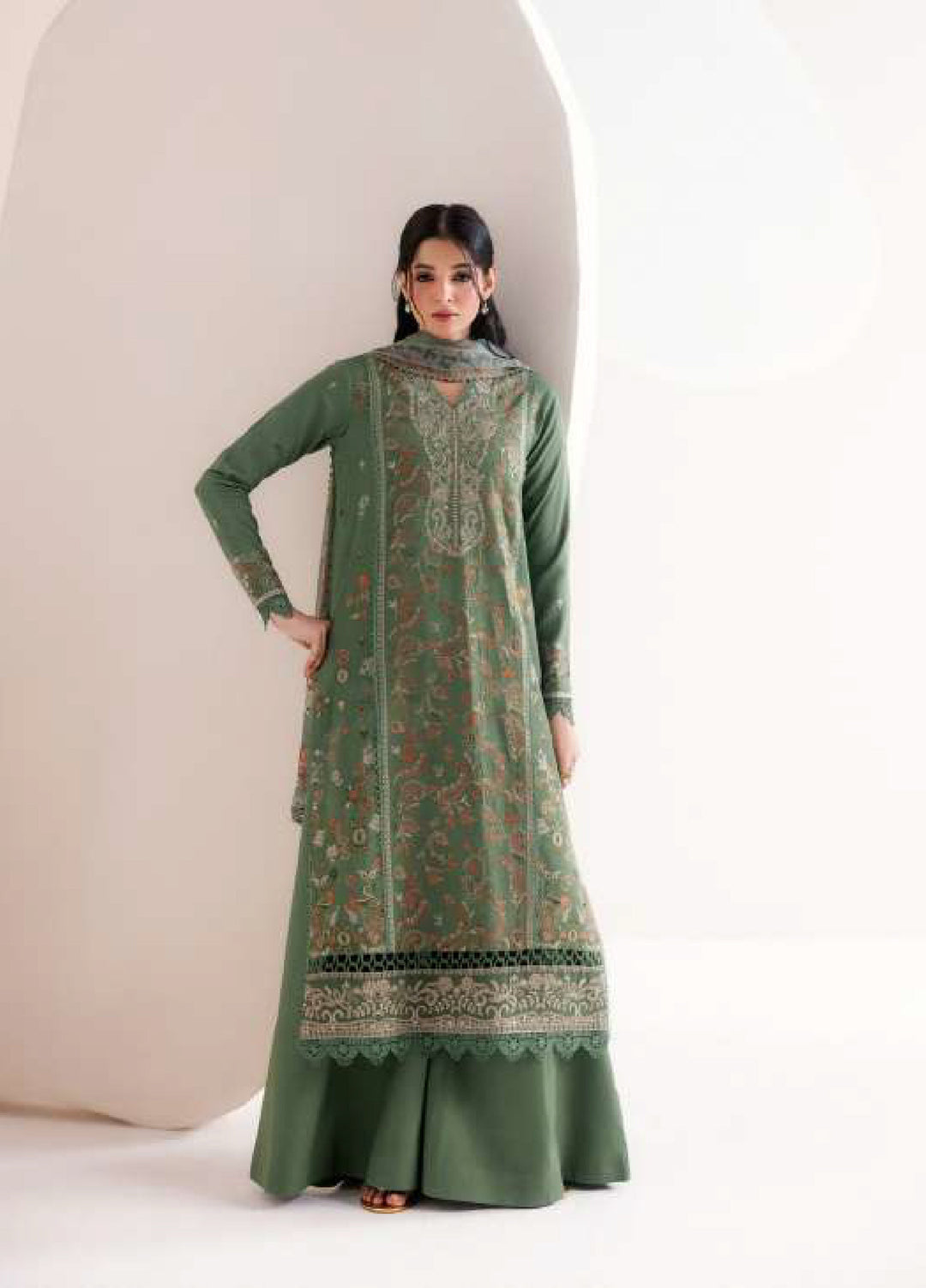 Intermiz Zync by Florent Unstitched Embroidered Viscose 3 Piece Suit FL26UIZ FZ-8B - Casual Collection