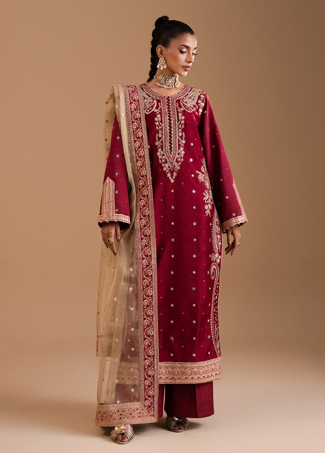 Afsanay by Zariya Luxury Embroidered Unstitched Chiffon 3 Piece Suits ZRY25LF D1 ZB50037 - Festive Collection
