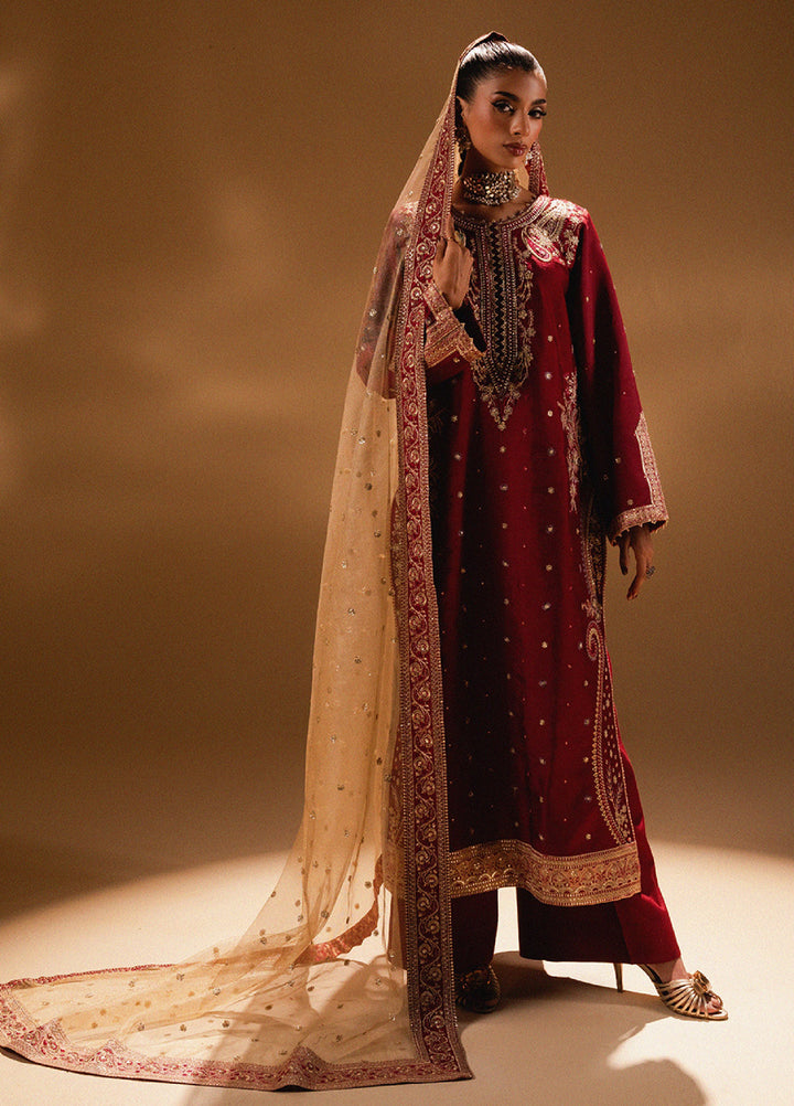 Afsanay by Zariya Luxury Embroidered Unstitched Chiffon 3 Piece Suits ZRY25LF D1 ZB50037 - Festive Collection