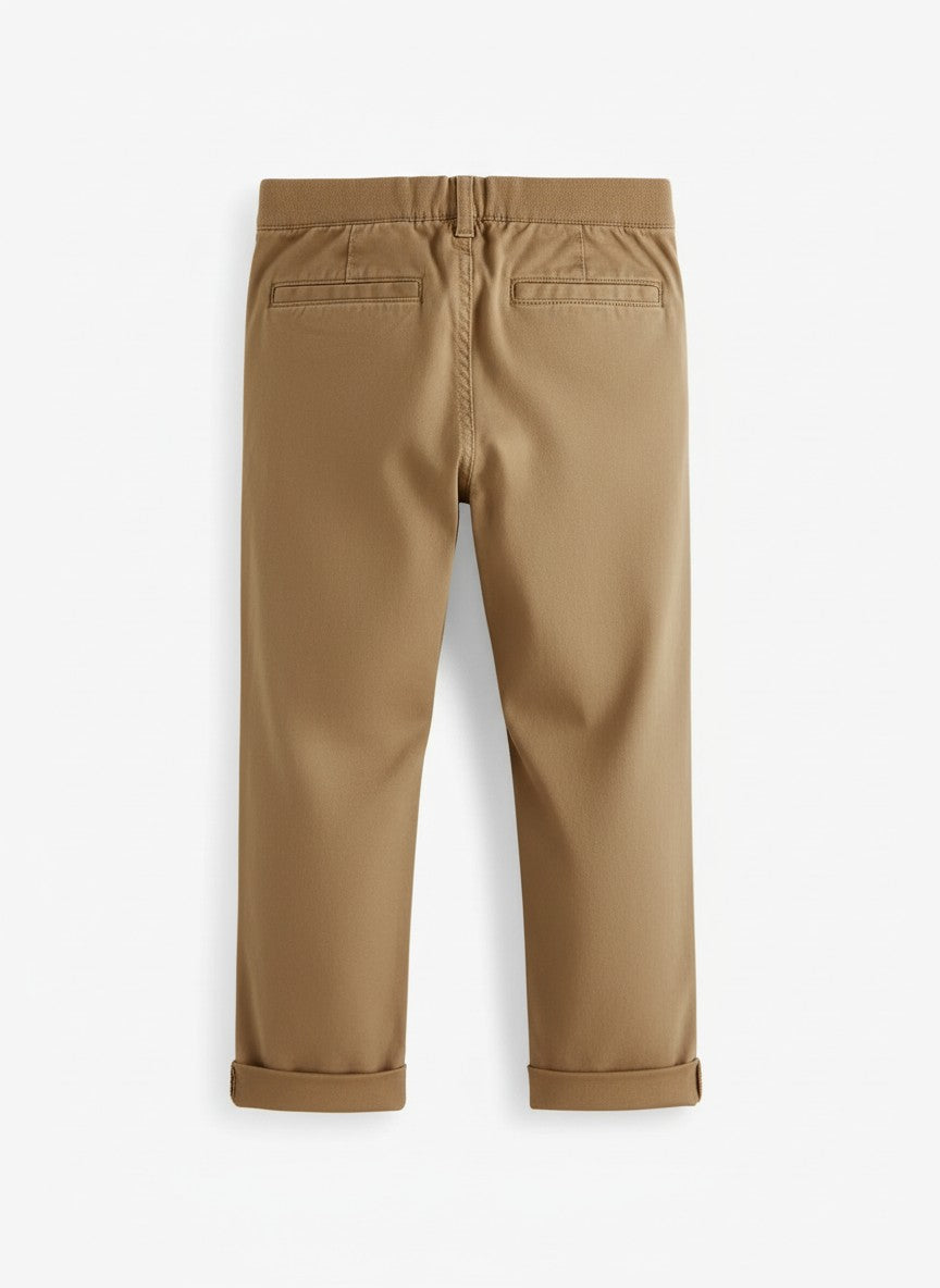 Ixample Boys RTW Solids Cotton Twill 1 Piece Boys Chino Trouser Khaki - Casual Collection