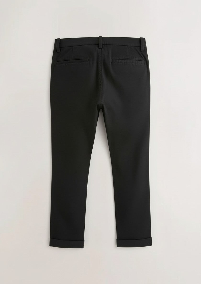 Ixample Boys RTW Solids Cotton Twill 1 Piece Black Chino Trouser - Casual Collection
