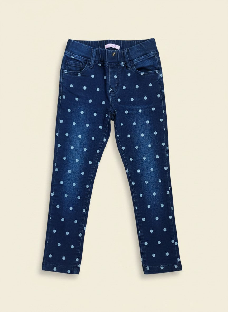 Girls Polka Dot Denim Jeans