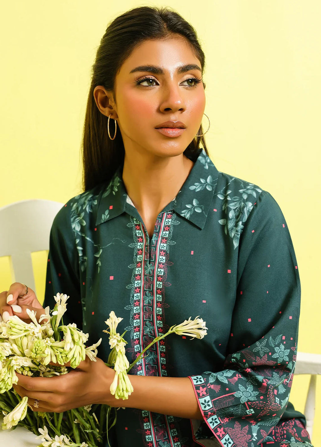 Elara by Sahar Embroidered Marina Twill Suits Unstitched 2 Piece SHR25EP Floral Drift - Winter Collection