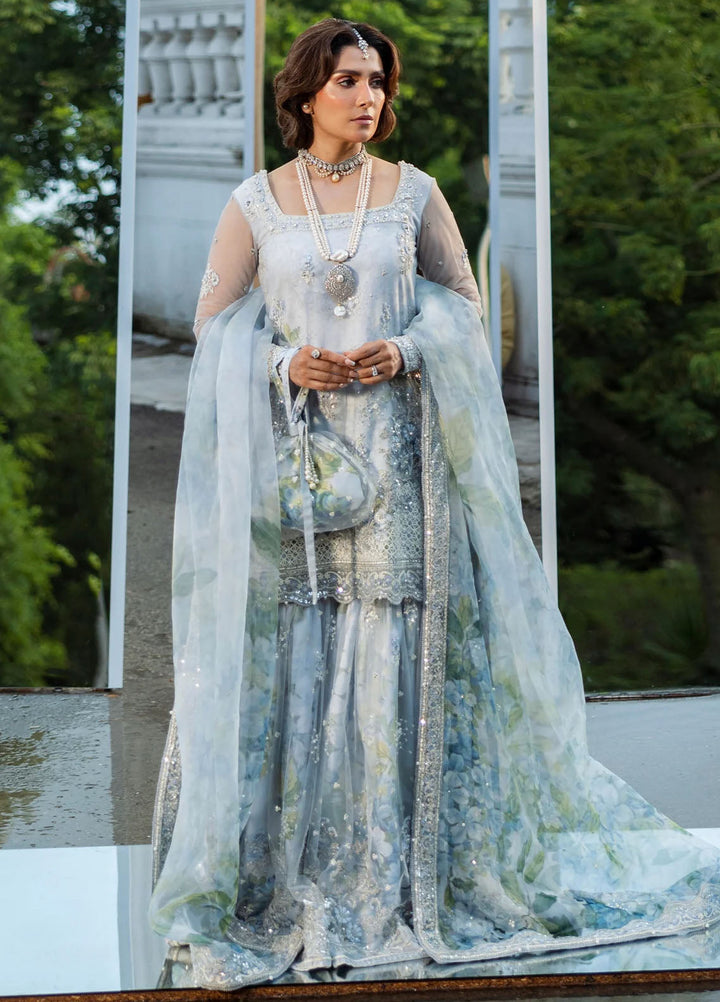 Jahan by Erum Khan Embroidered Net Suits Unstitched 3 Piece EK25V4 Floral Drop - Formals Collection