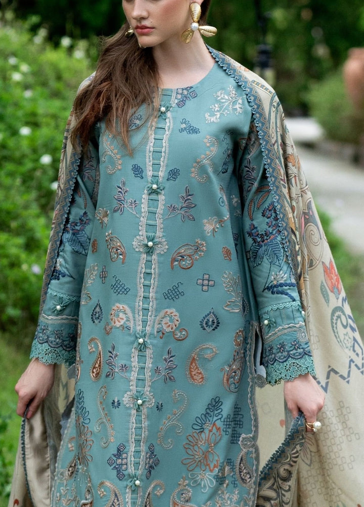 Serenity by Florent Unstitched Embroidered Dobby 3 Piece Suit FL26USF Amethyst - Festive Collection