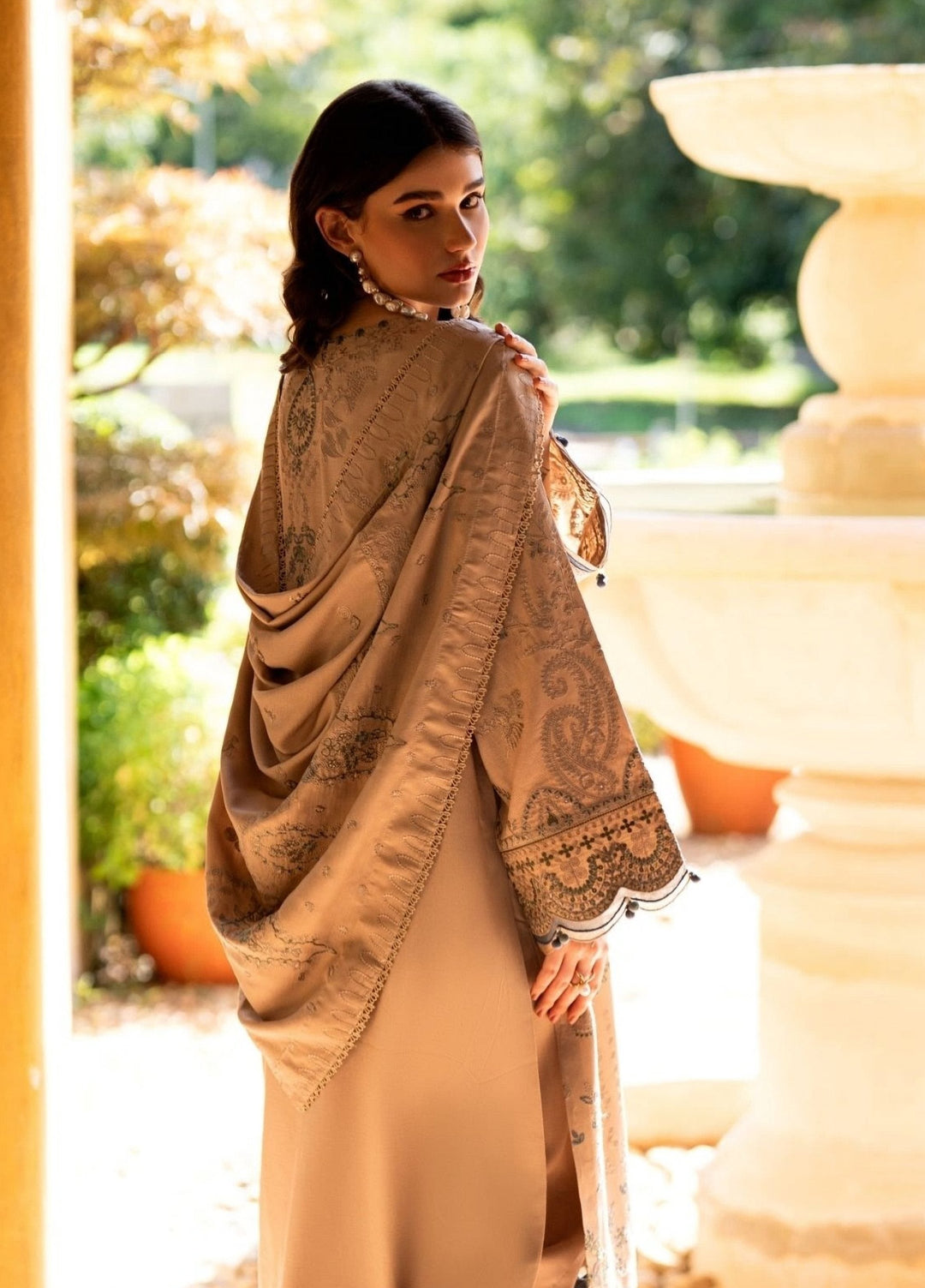 Serenity by Florent Unstitched Embroidered Dobby 3 Piece Suit FL26USF Aurea - Festive Collection