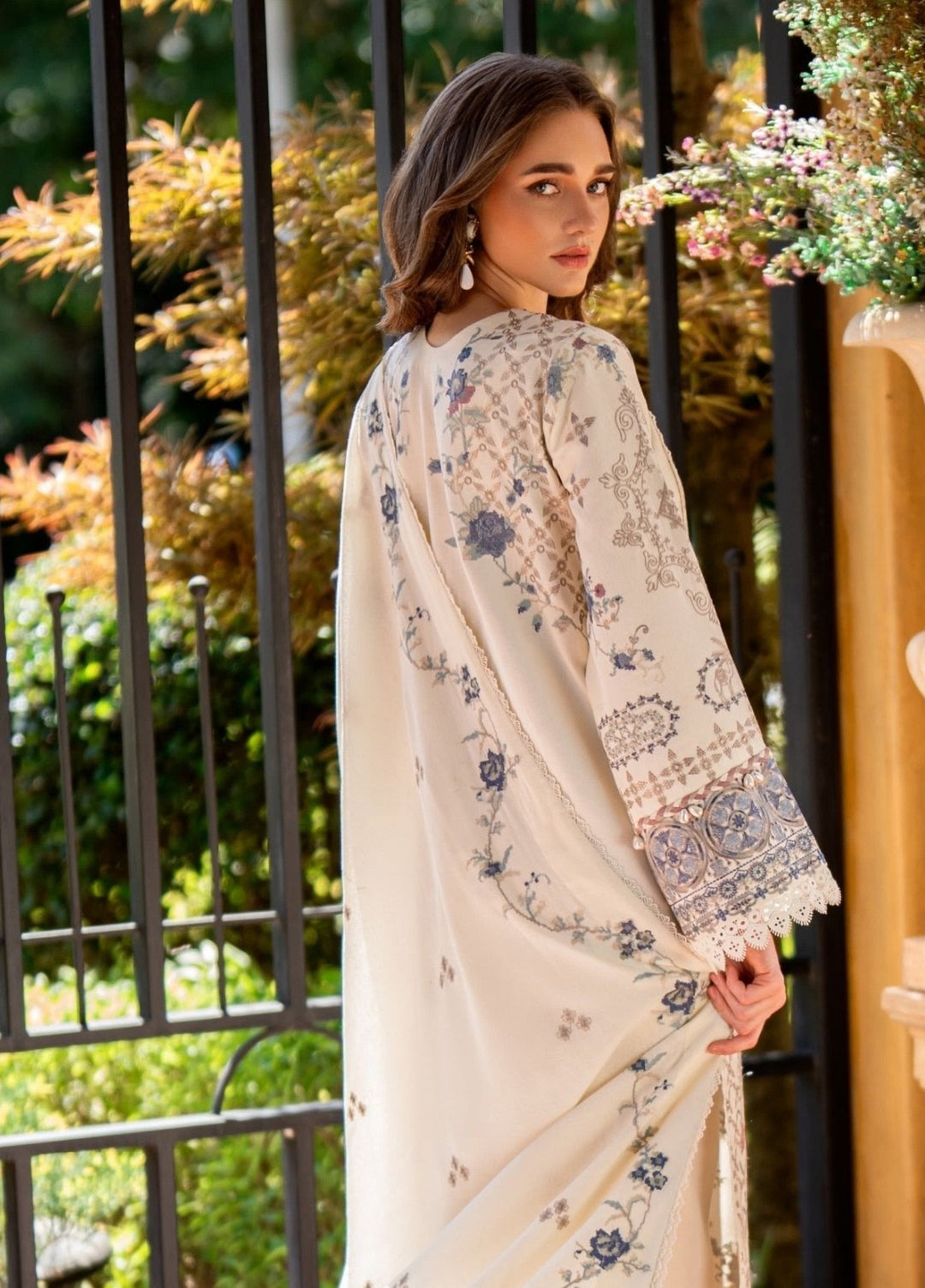 Serenity by Florent Unstitched Embroidered Karandi 3 Piece Suit FL26USF Aster - Festive Collection