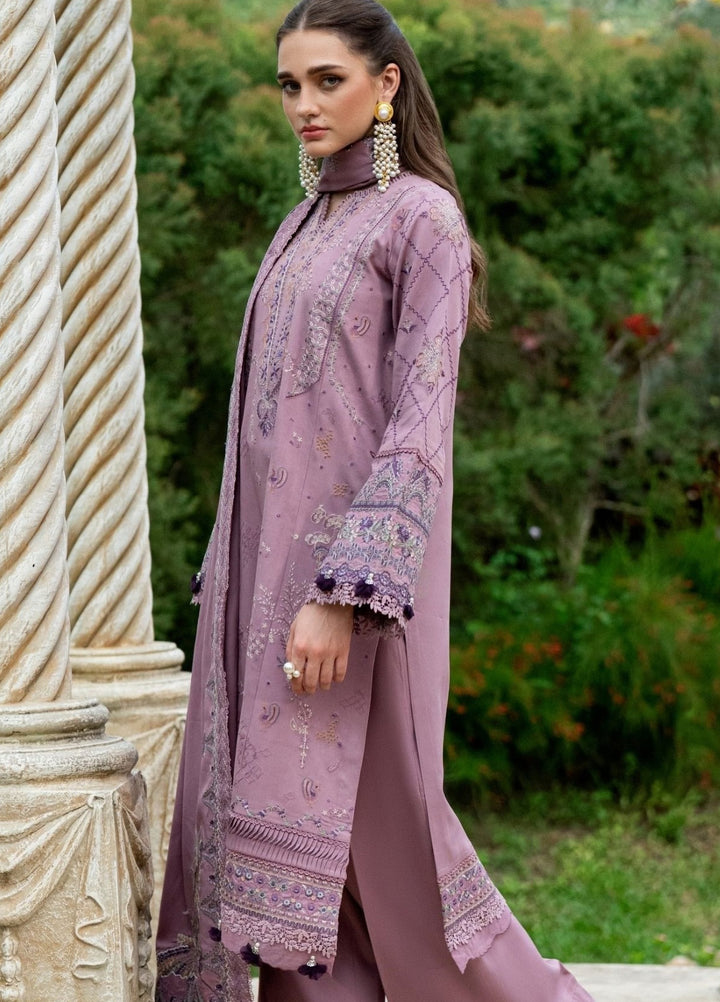 Serenity by Florent Unstitched Embroidered Marina Twill 3 Piece Suit FL26USF Azure - Festive Collection