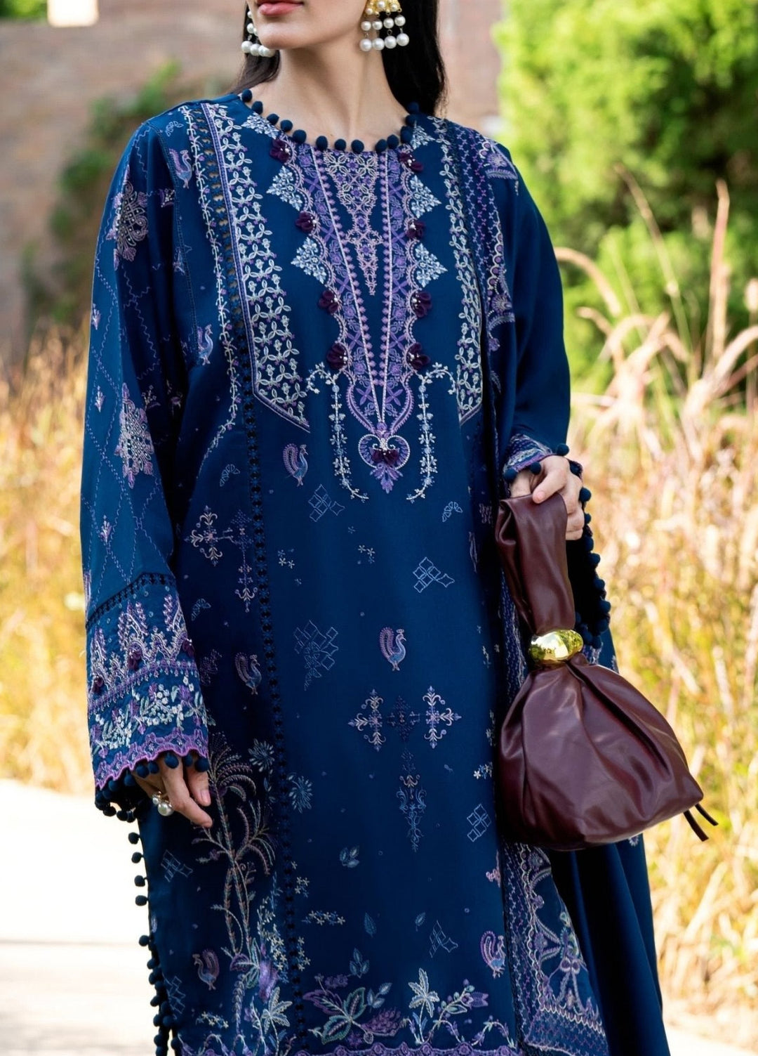 Serenity by Florent Unstitched Embroidered Marina Twill 3 Piece Suit FL26USF Astrid - Festive Collection