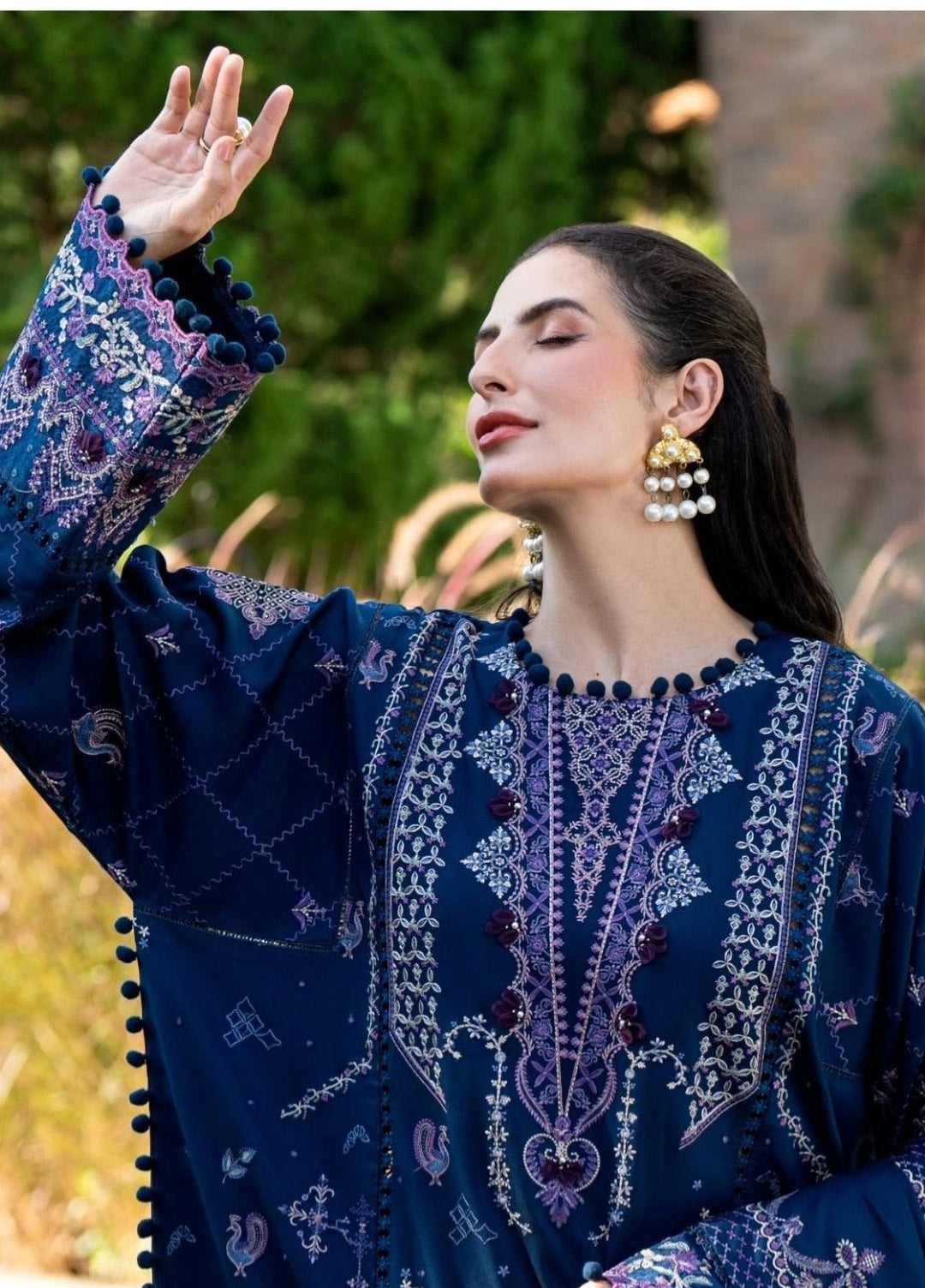 Serenity by Florent Unstitched Embroidered Marina Twill 3 Piece Suit FL26USF Astrid - Festive Collection