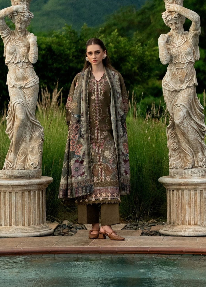 Serenity by Florent Unstitched Embroidered Karandi 3 Piece Suit FL26USF Ziva - Festive Collection