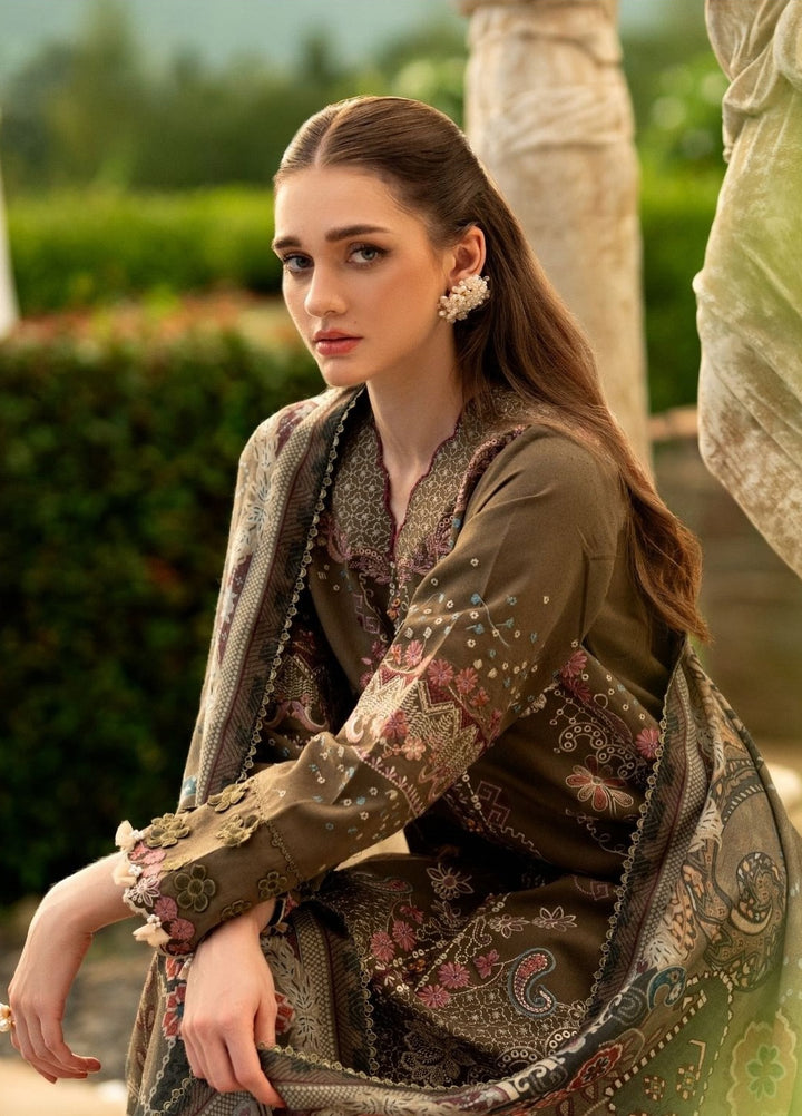 Serenity by Florent Unstitched Embroidered Karandi 3 Piece Suit FL26USF Ziva - Festive Collection
