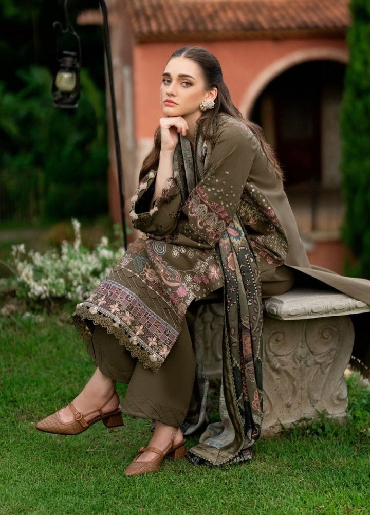Serenity by Florent Unstitched Embroidered Karandi 3 Piece Suit FL26USF Ziva - Festive Collection