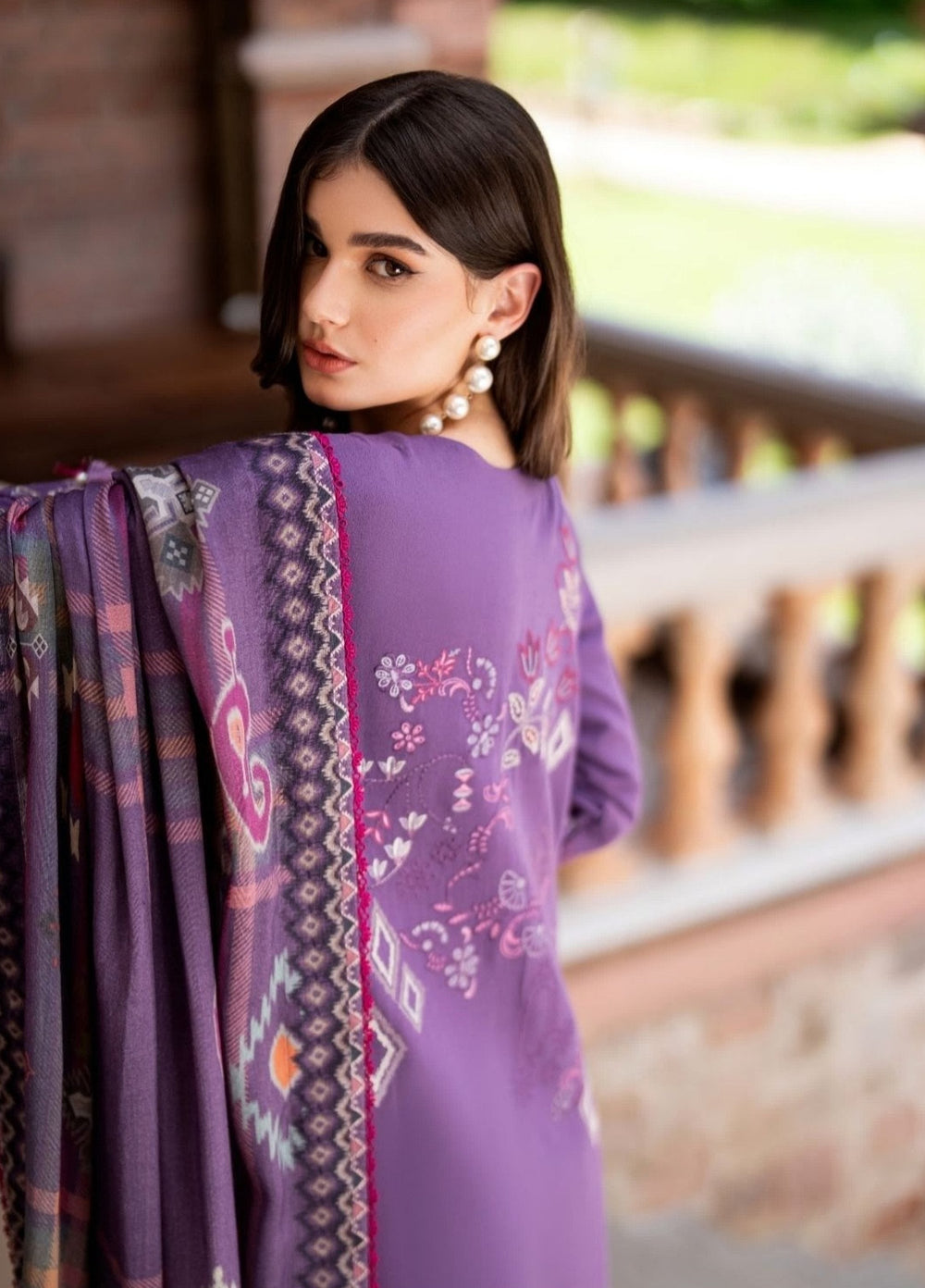 Serenity by Florent Unstitched Embroidered Karandi 3 Piece Suit FL26USF Zinnia - Festive Collection