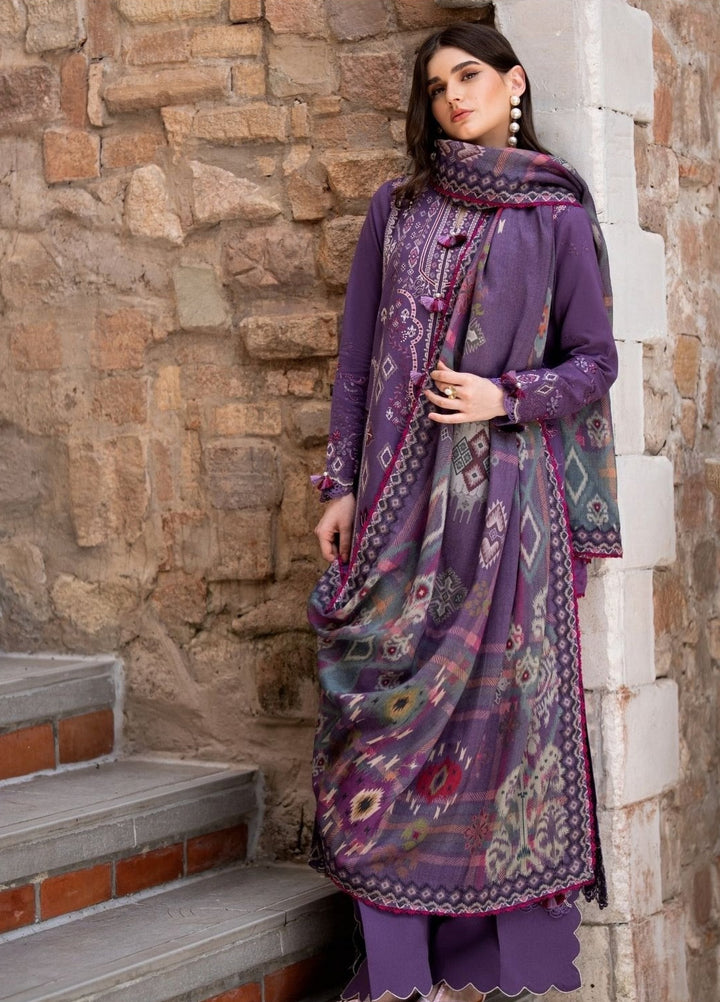Serenity by Florent Unstitched Embroidered Karandi 3 Piece Suit FL26USF Zinnia - Festive Collection
