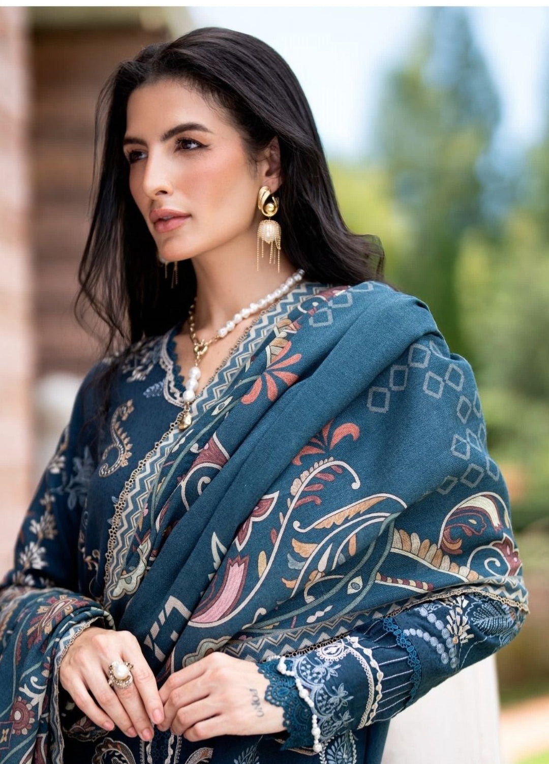 Serenity by Florent Unstitched Embroidered Karandi 3 Piece Suit FL26USF Arya - Festive Collection