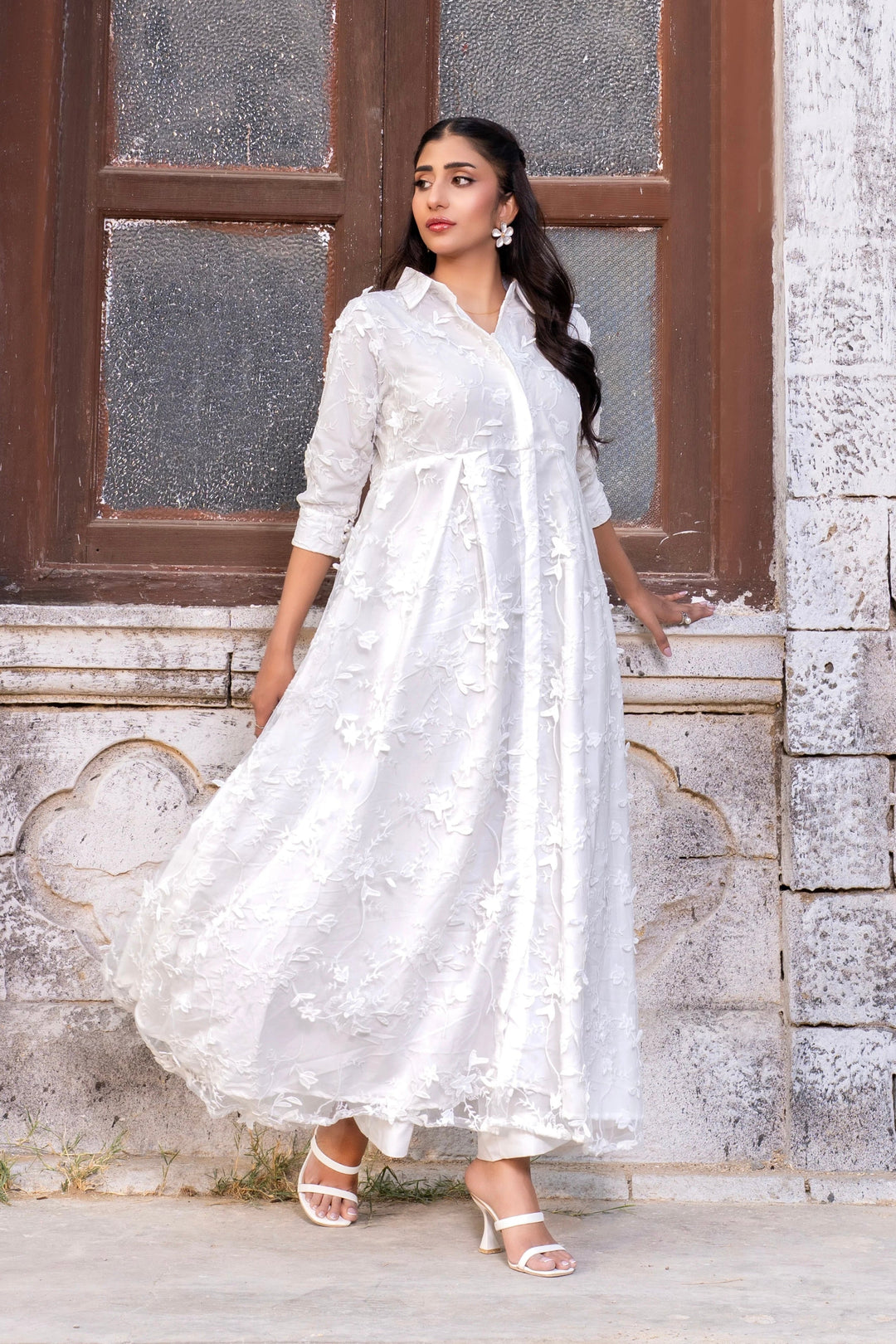 Dhaga Women Pret Embroidered 2 Piece lace net Serene Bloom SS25DSE131 - Summer Collection