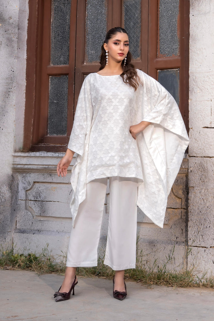Dhaga Women Pret Embroidered 2 Piece lace net Zehra Cape Set SS25DSE130 - Summer Collection