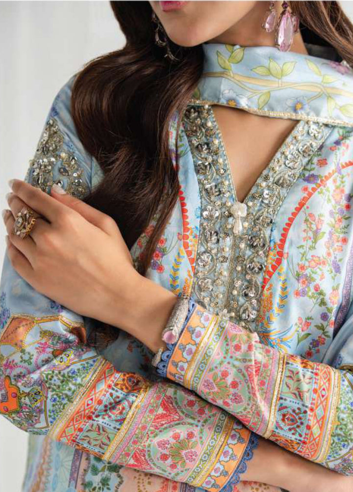 Aira by Gulaal Unstitched Printed Silk 3 Piece Suit GL26USA Misty GS-10 - Festive Collection