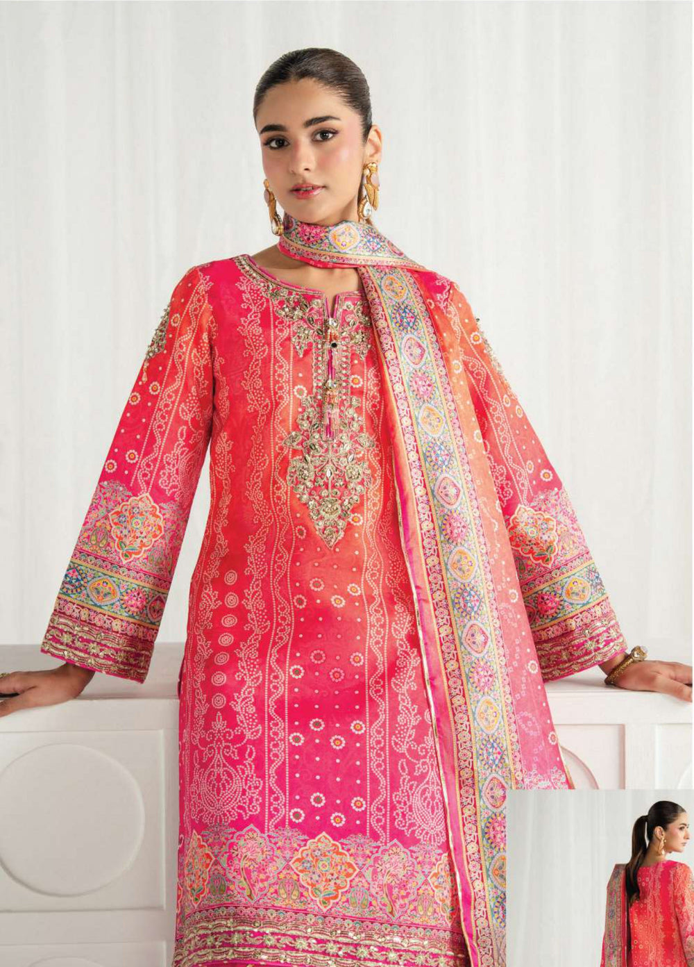 Aira by Gulaal Unstitched Printed Silk 3 Piece Suit GL26USA Marigold Dusk GS-12 - Festive Collection