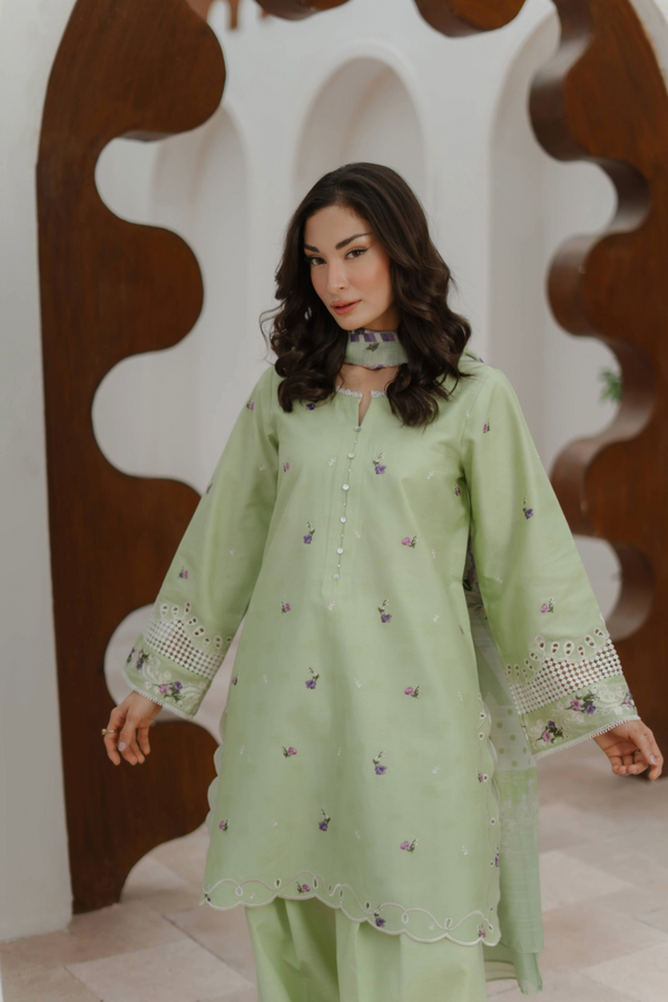 Manara by Maria Embroidered Chiffon 3 Piece Suit GARDENIA - Festive Collection