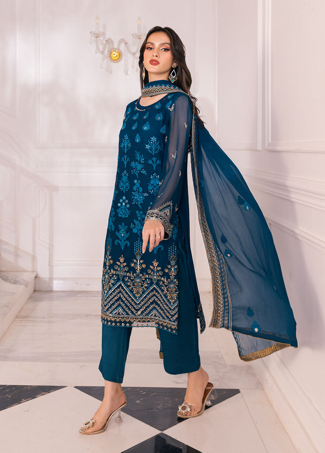 Sahane Ready To Wear Chiffon 3 Piece Suit SAH-1003 Genevieve - Formals Collection