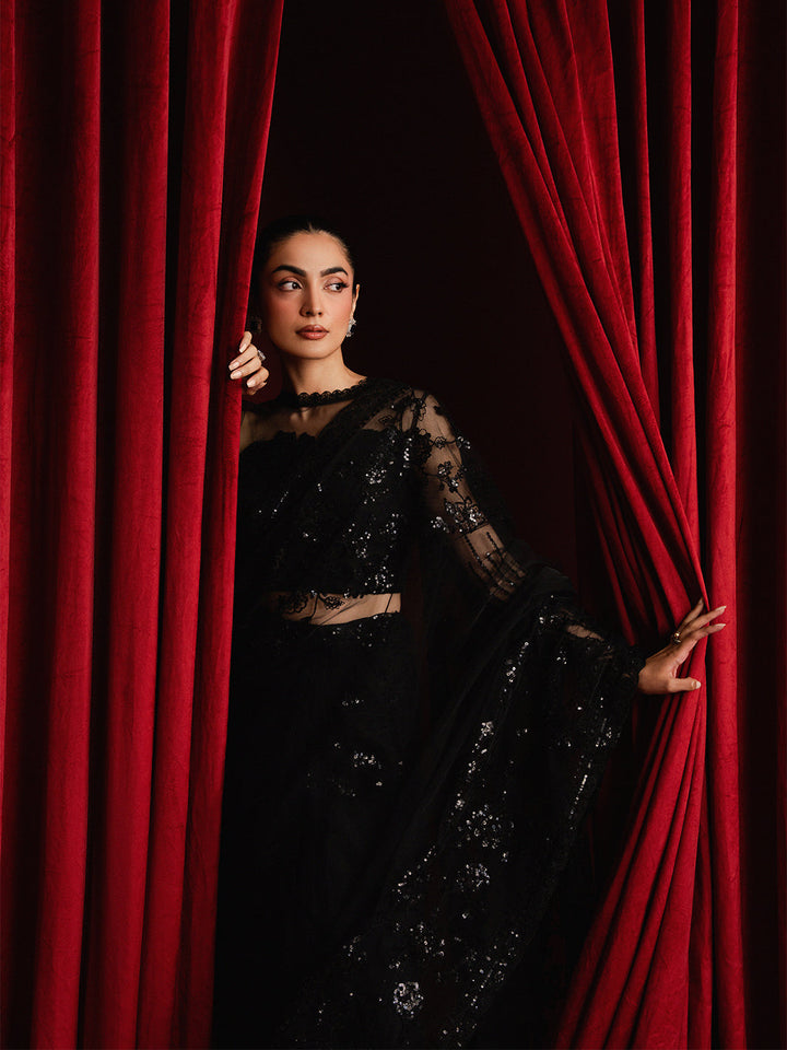 The Sarees Edit by Yards Unstitched Embroidered Net 4 Piece Suit Glimmer Festive Collection