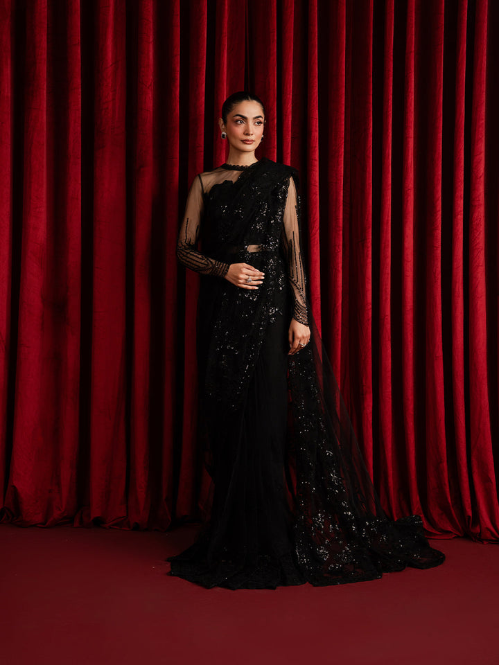 The Sarees Edit by Yards Unstitched Embroidered Net 4 Piece Suit Glimmer Festive Collection