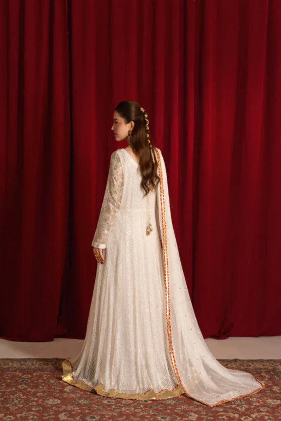Zaaviay Golden Glow Embroidered Chiffon Suit Pret 3 Piece Festive Collection