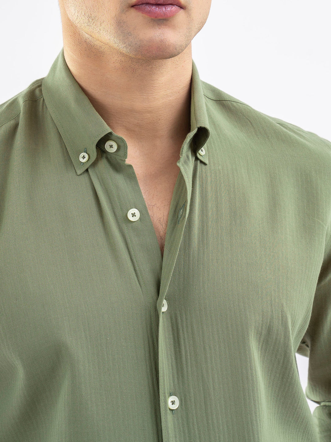 Brumano Ready To Wear Shirts Men 1 Piece Cotton Green Light Weight Button Down Shirt 0-31-025-4241 - Summer Collection