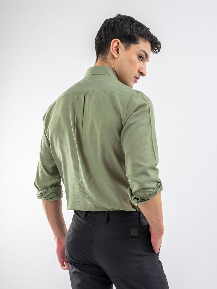 Brumano Ready To Wear Shirts Men 1 Piece Cotton Green Light Weight Button Down Shirt 0-31-025-4241 - Summer Collection