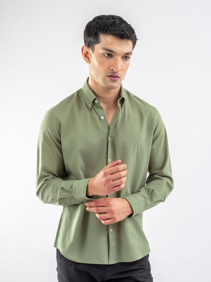 Brumano Ready To Wear Shirts Men 1 Piece Cotton Green Light Weight Button Down Shirt 0-31-025-4241 - Summer Collection