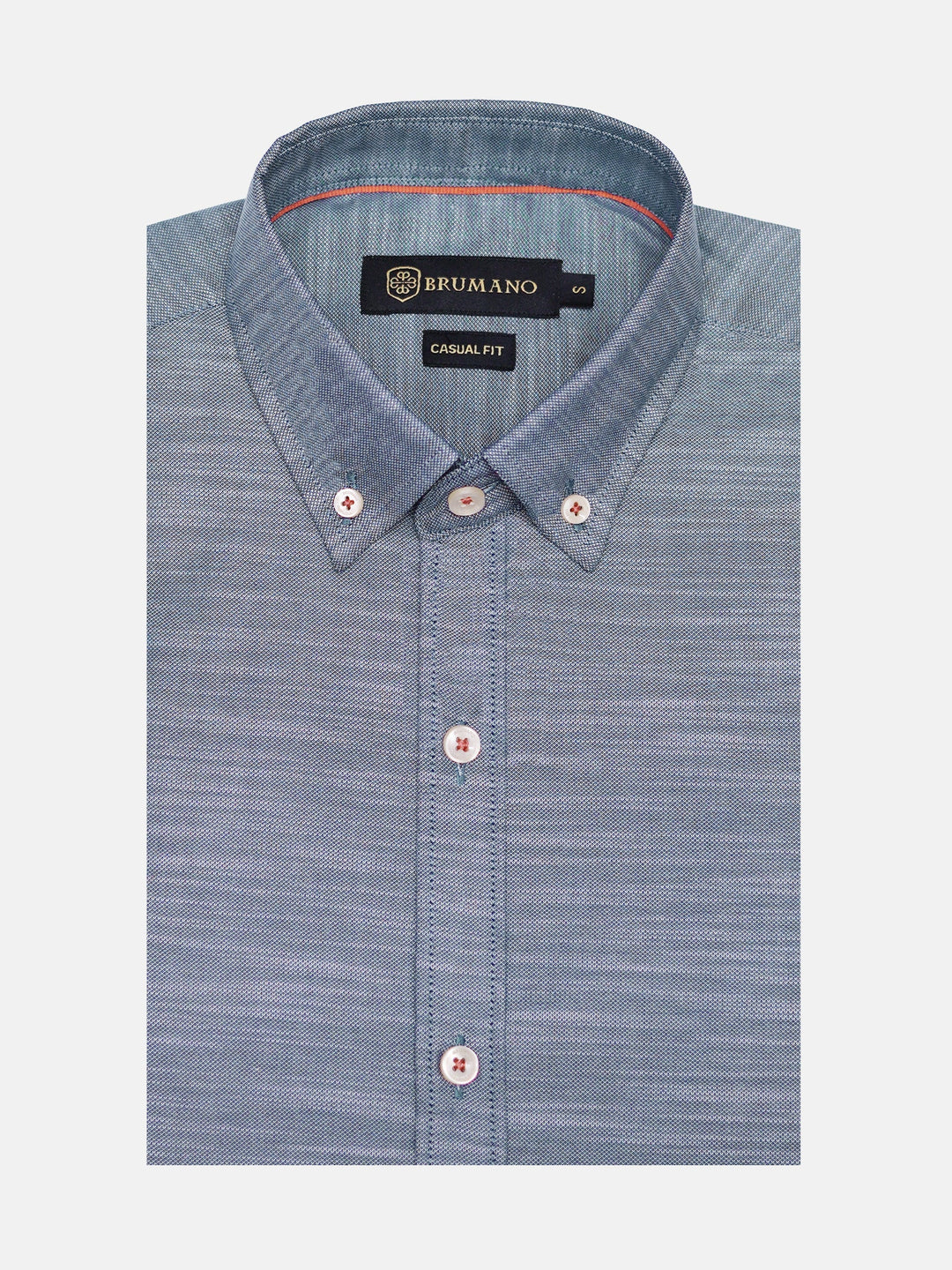 Brumano Mens RTW Solids Cotton Shirt Grey Structured With Detailing Casual Collection