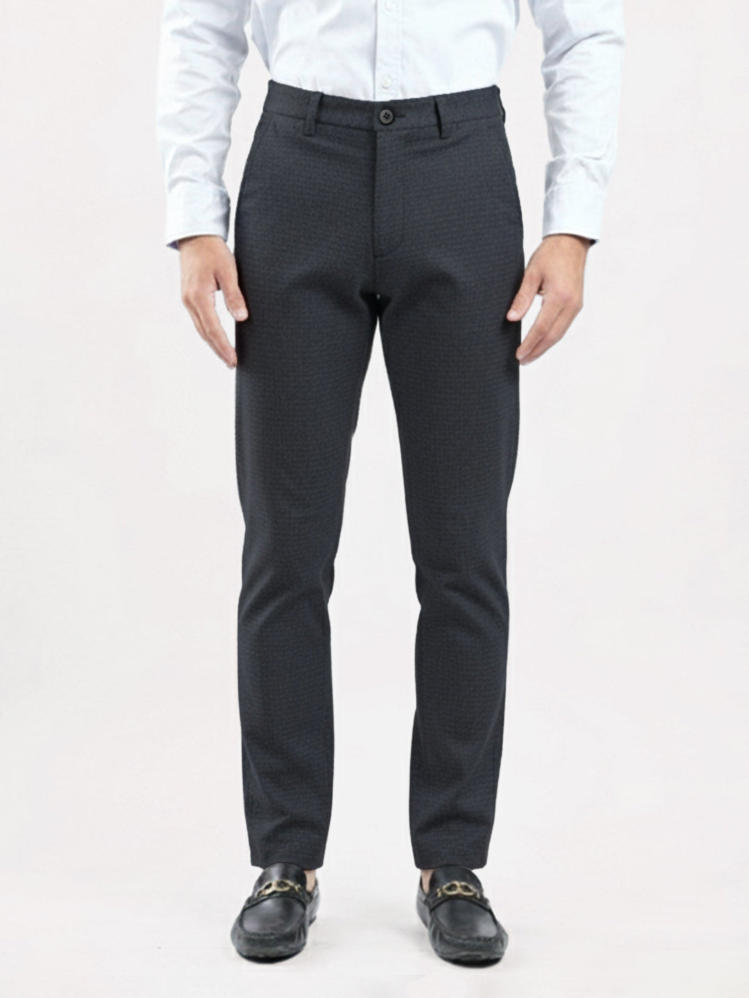 Brumano Mens Pants RTW Solids Cotton Grey Chinos Casual Collection