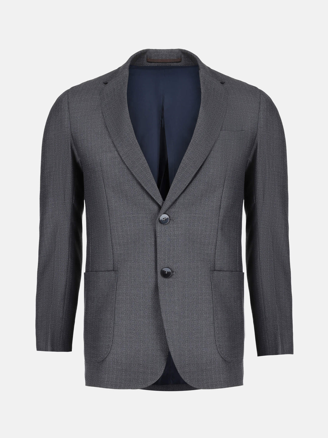 Brumano Mens Blazer RTW Solids Cotton 1 Piece Grey Structured Striped Festive Collection
