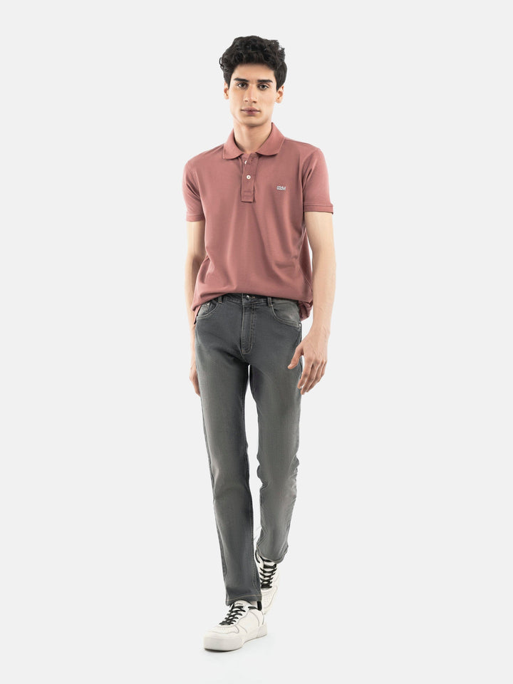 Brumano  Solids Mens  -  Grey Washed Slim Fit Denim Jeans